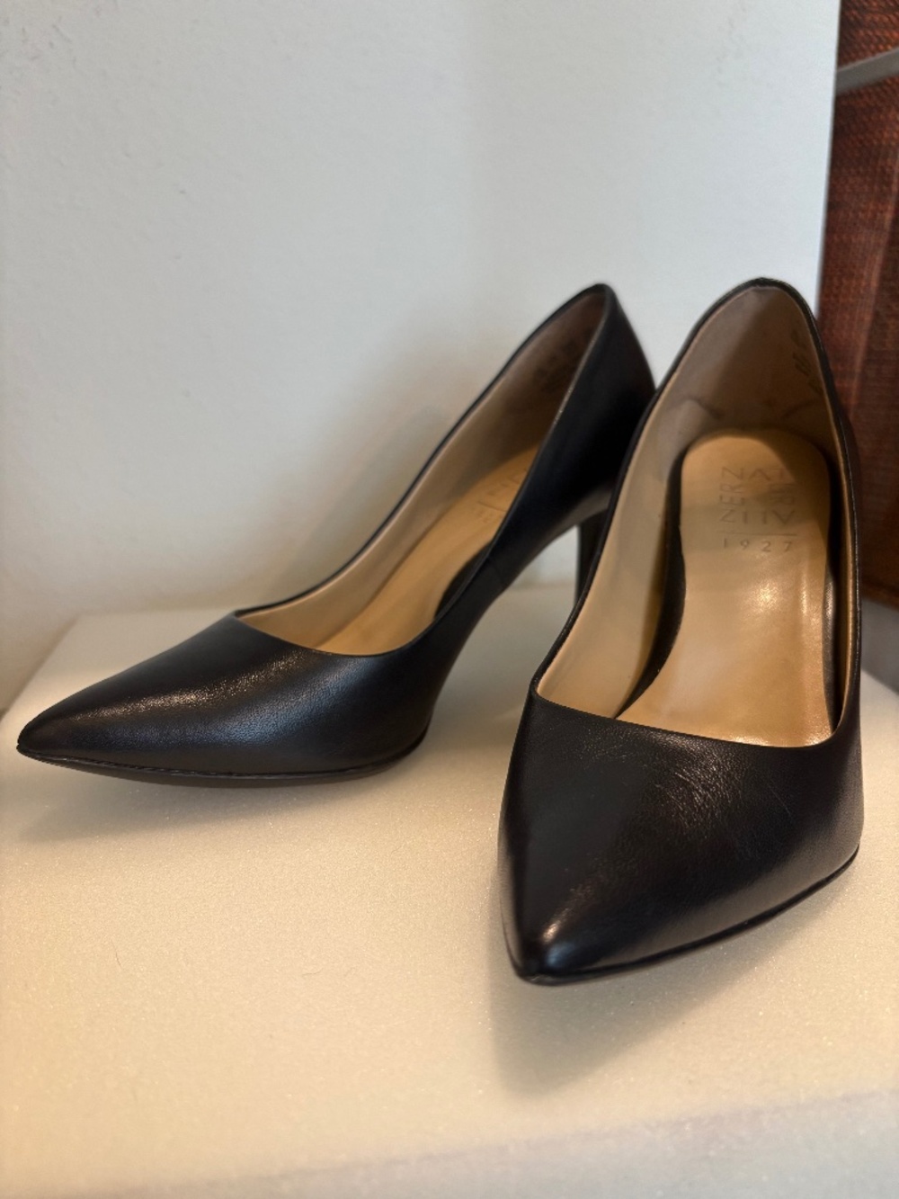 Naturalizer black leather stilettos